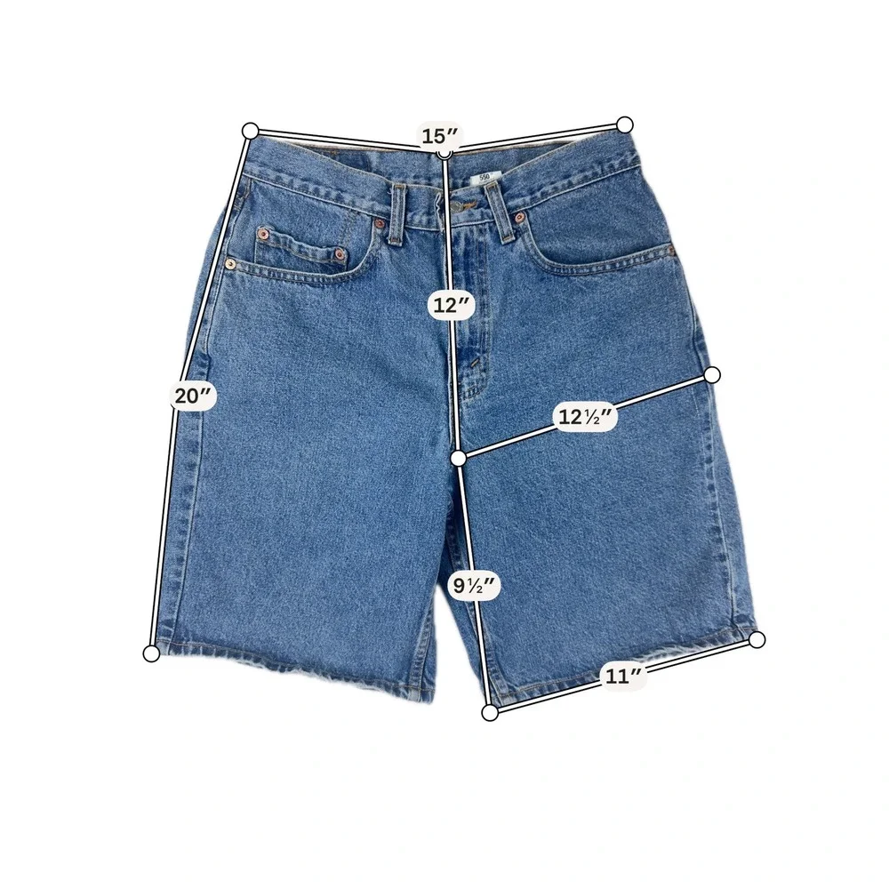 Levi's Jean Shorts Mens 550 Relaxed 32 Blue Denim VTG 90s Vintage Cotton